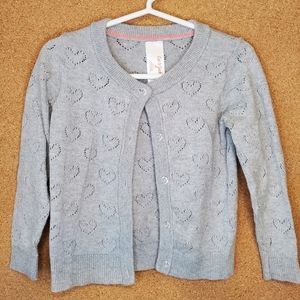 Cat & Jack 2T grey/ sparkle button down long sleeve sweater